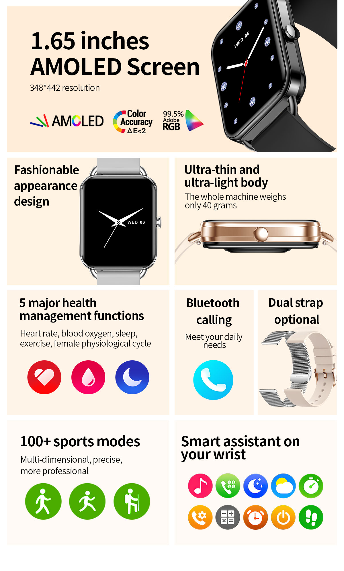 Montre intelligente pour télép - Android Smartwatch Accessories avis et prix