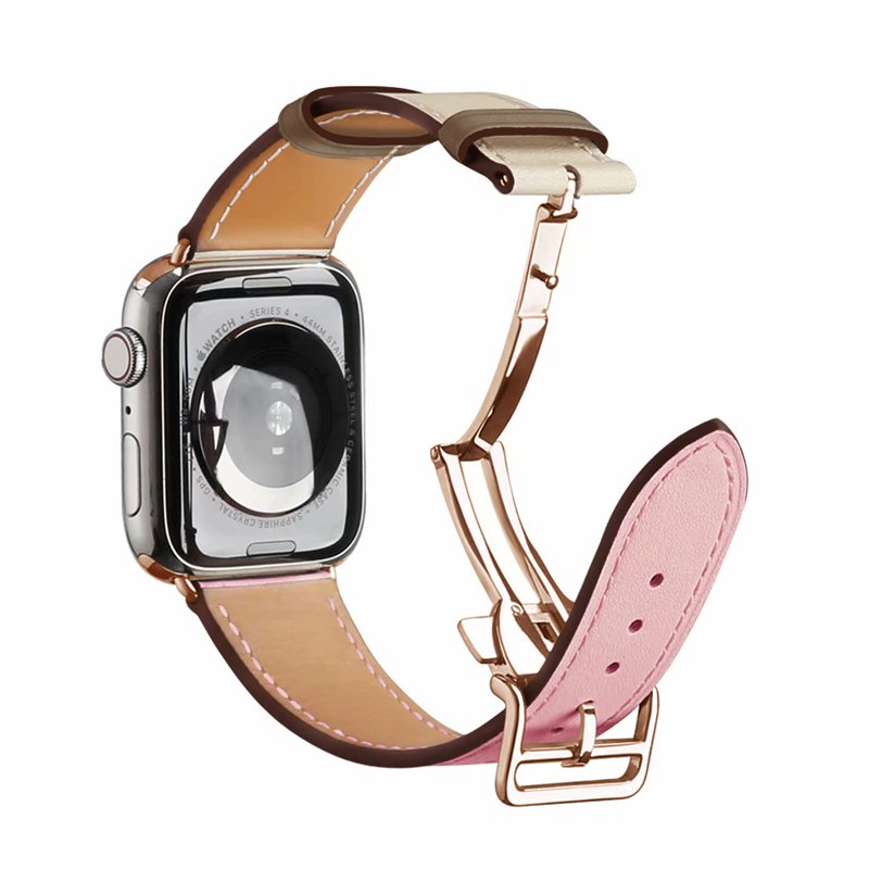 Bracelet boucle en cuir or Ros - Smartwatch Accessories Shop avis et prix